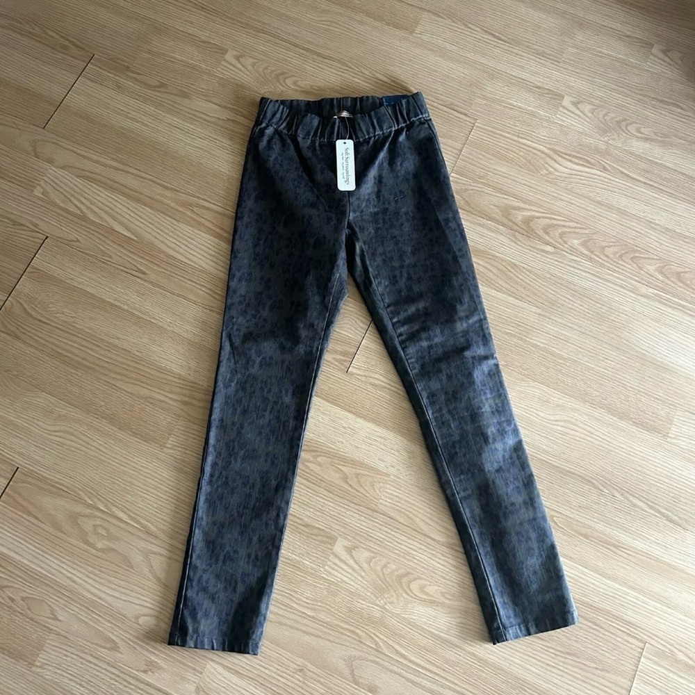 NWT Soft Surroundings Dark Leopard Print Vintage Jeggings Women’s XS